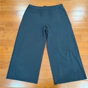 Eileen Fisher Gray Organic Cotton Blend Elastic Waist Wide Leg Pants Sz. XL